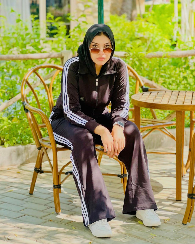 Triple Stripe Wide Leg Tracksuit