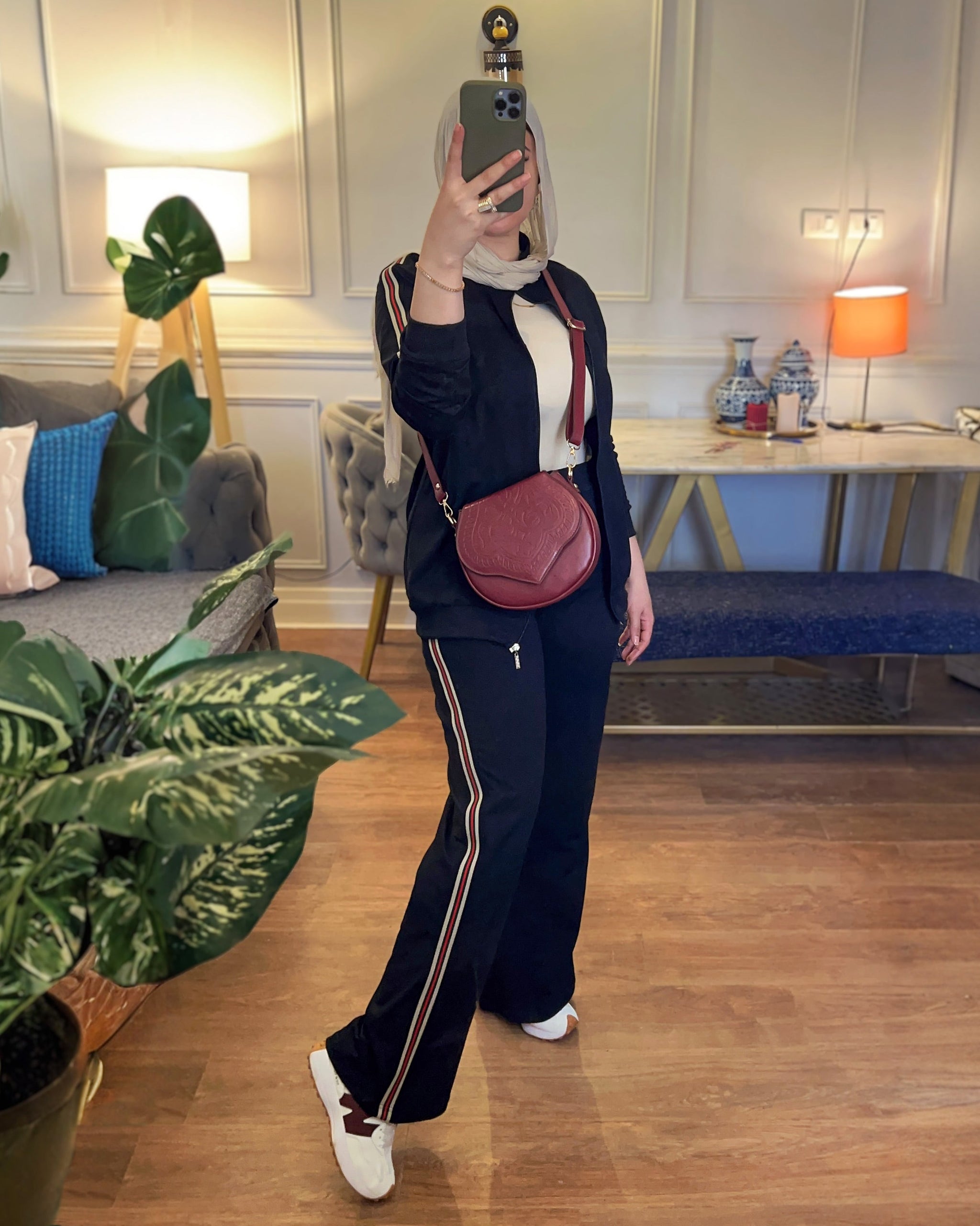 Tape Striped Casual Tracksuit | Black - Eva Fashion - Online Clothing Strore for Women