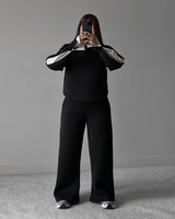 Elegant Contrast Sleeve Set