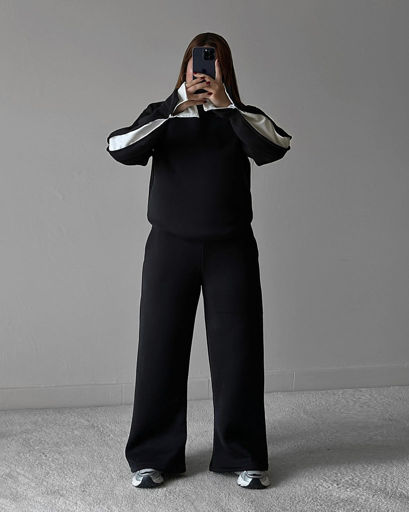 Elegant Contrast Sleeve Set