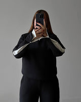 Elegant Contrast Sleeve Set | Black - Eva Fashion - Online Clothing Strore for Women