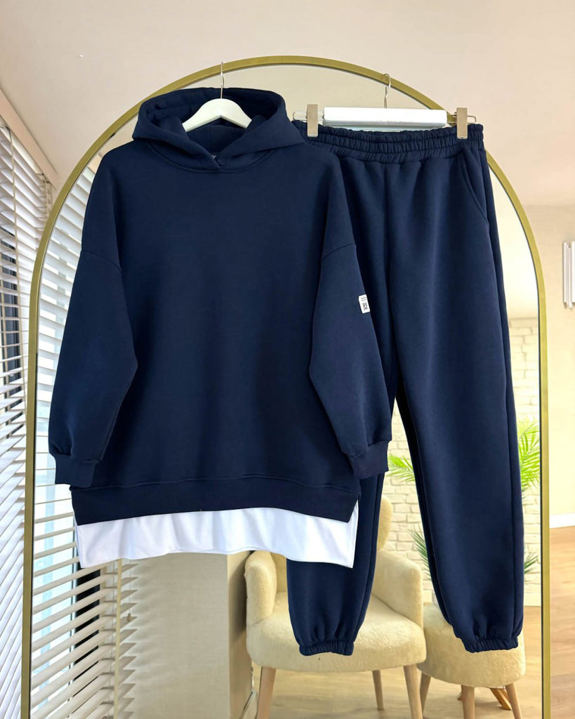 Layered Hoodie Set | Dark Blue - Eva Fashion - Online Clothing Strore for Women