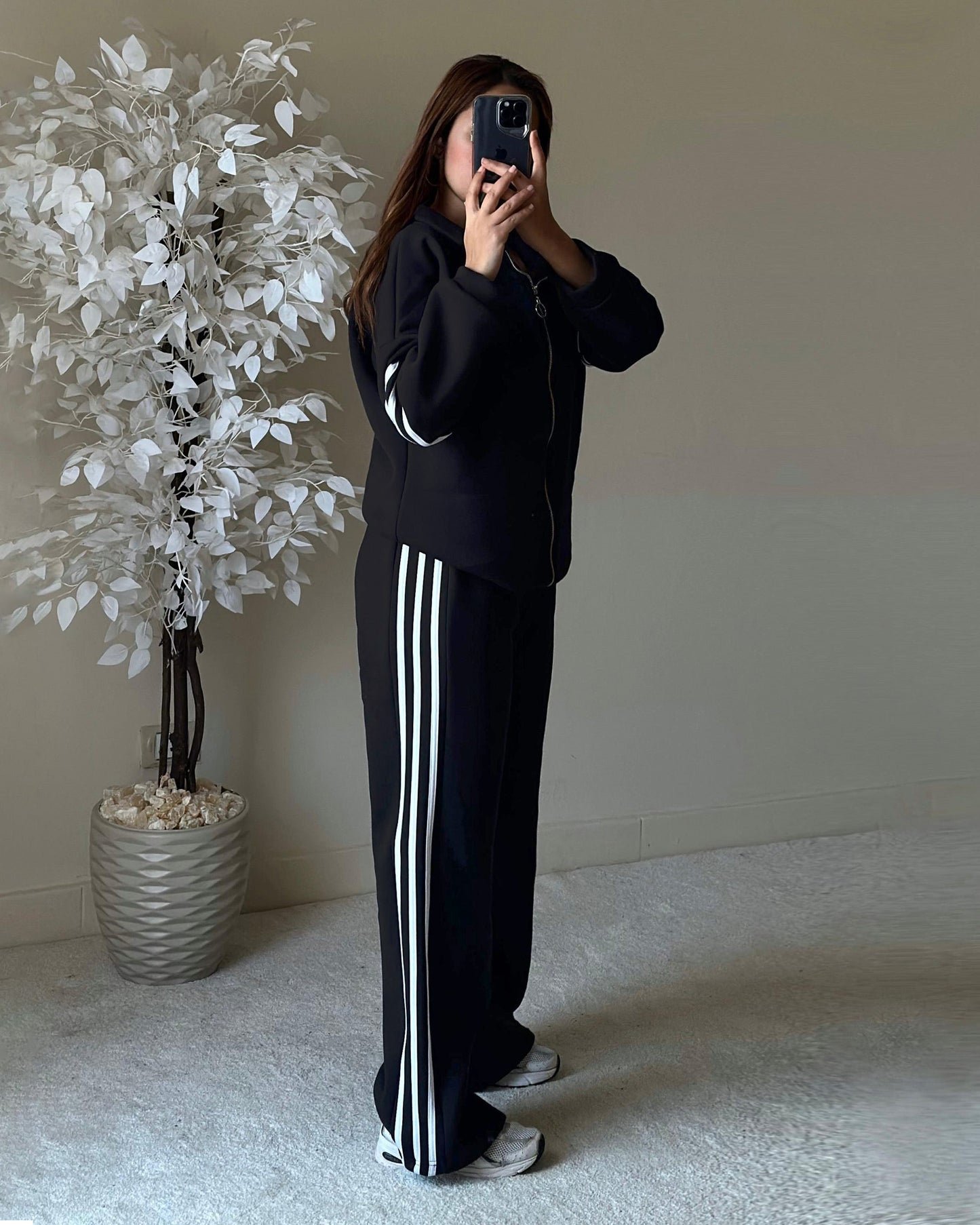 Triple Striped Tracksuit | Grey - Eva Fashion - Online Clothing Strore for Women