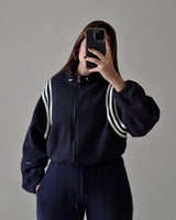 Sporty Triple Stripe Tracksuit | Dark Blue - Eva Fashion - Online Clothing Strore for Women