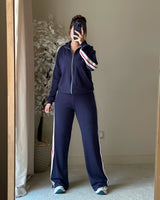Sporty Stripe Zip-Up Tracksuit