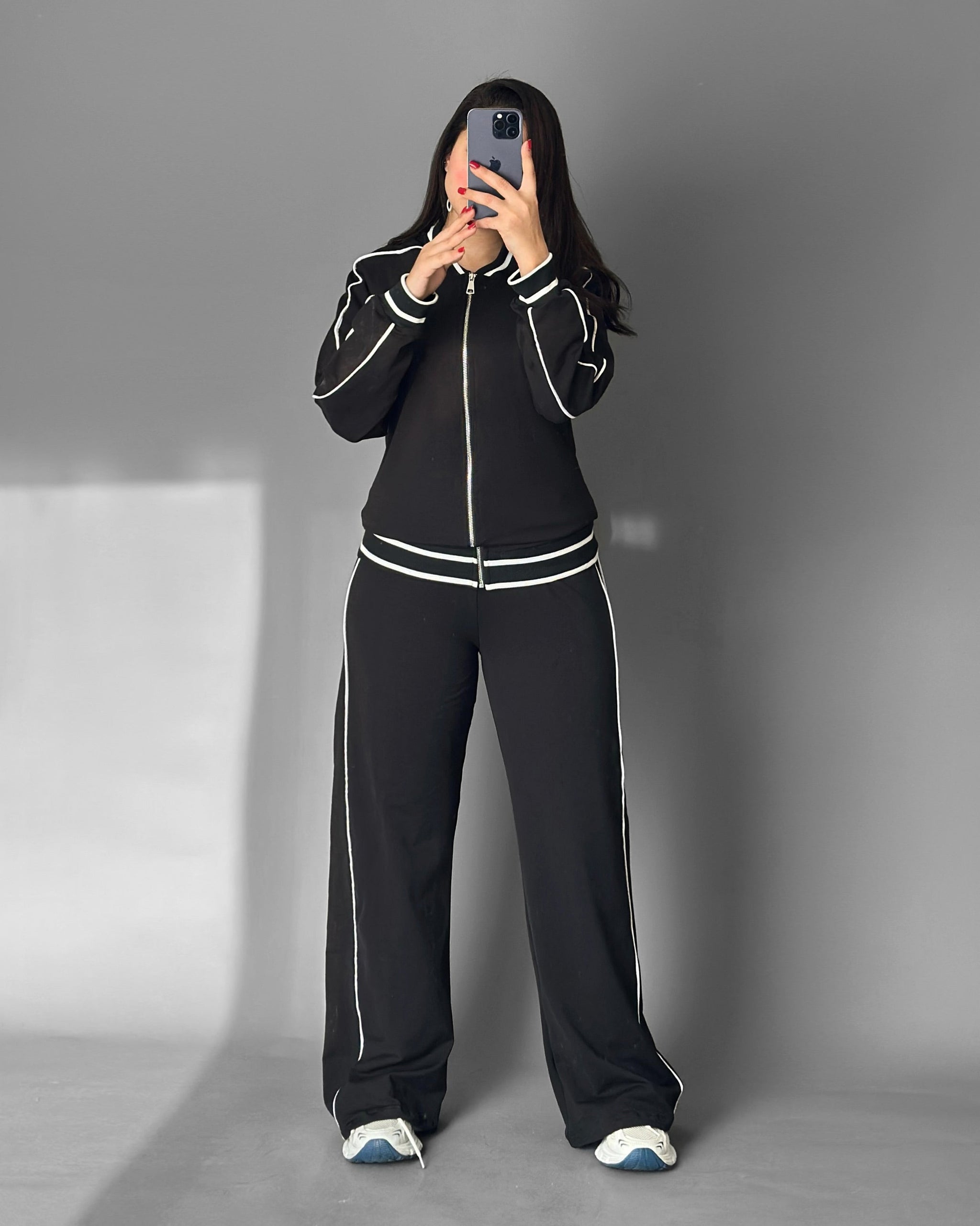 Sleekline Piping Tracksuit | Black - Eva Fashion - Online Clothing Store for Women