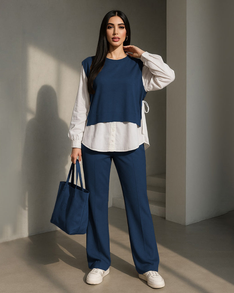 Two-Tone Layered Casual Set