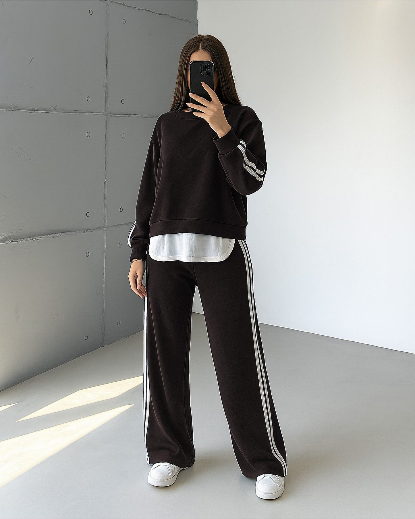Layered Look Stripe Set | Black - Eva Fashion - Online Clothing Store for Women