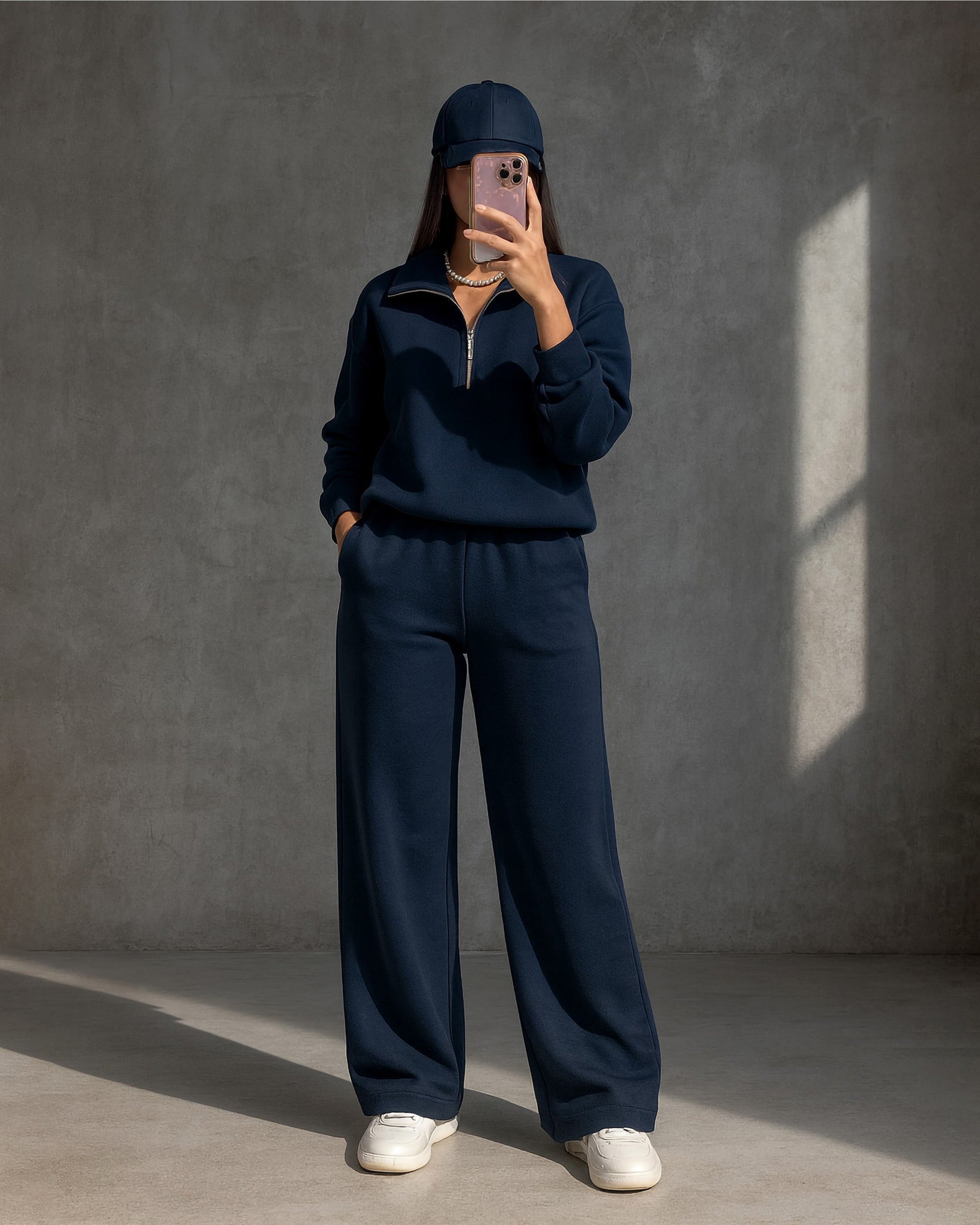 Minimal Mood Tracksuit | Dark Blue - Eva Fashion - Online Clothing Store for Women
