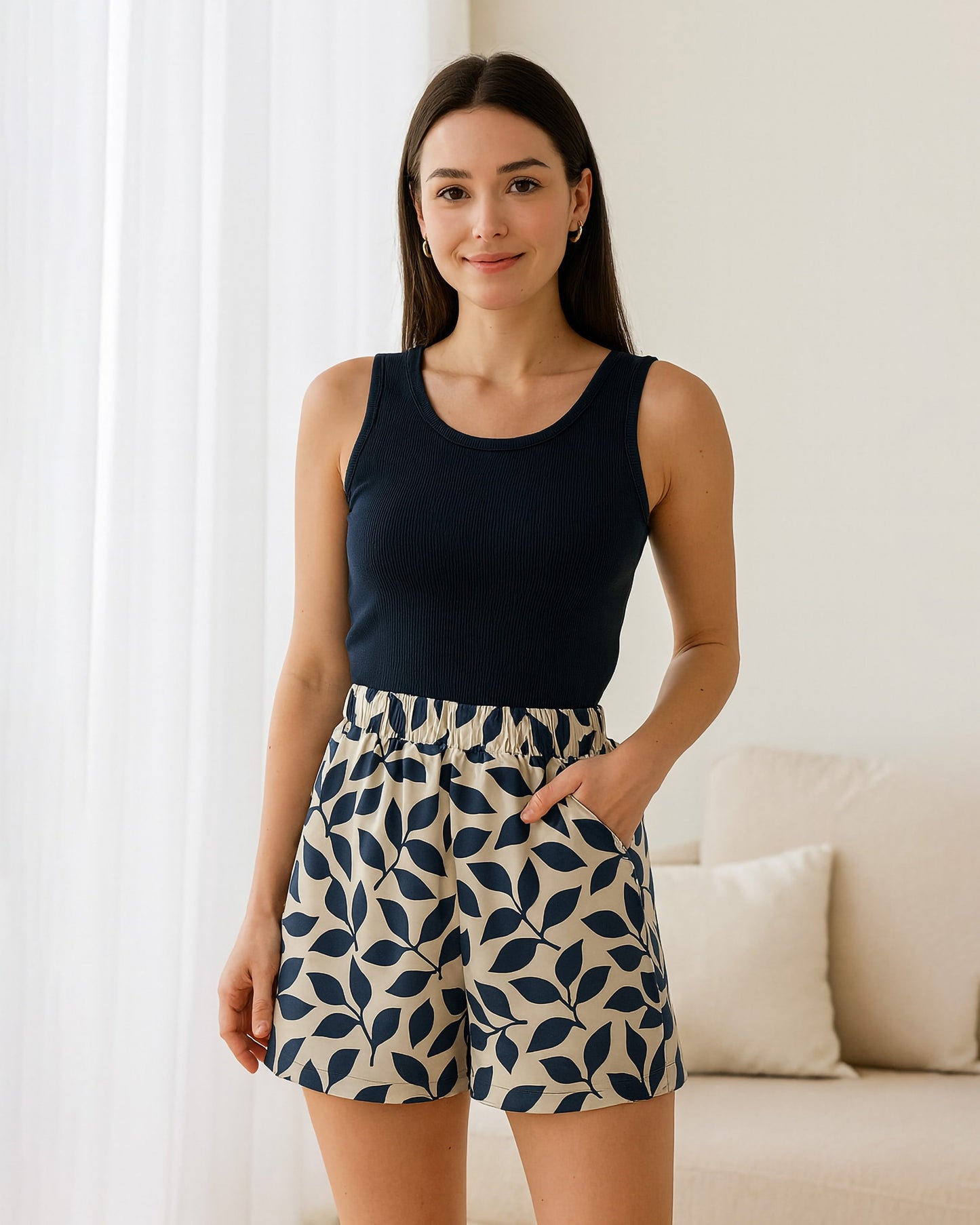 Leaf Lounge Set | Dark Blue - Eva Fashion - Online Clothing Store for Women