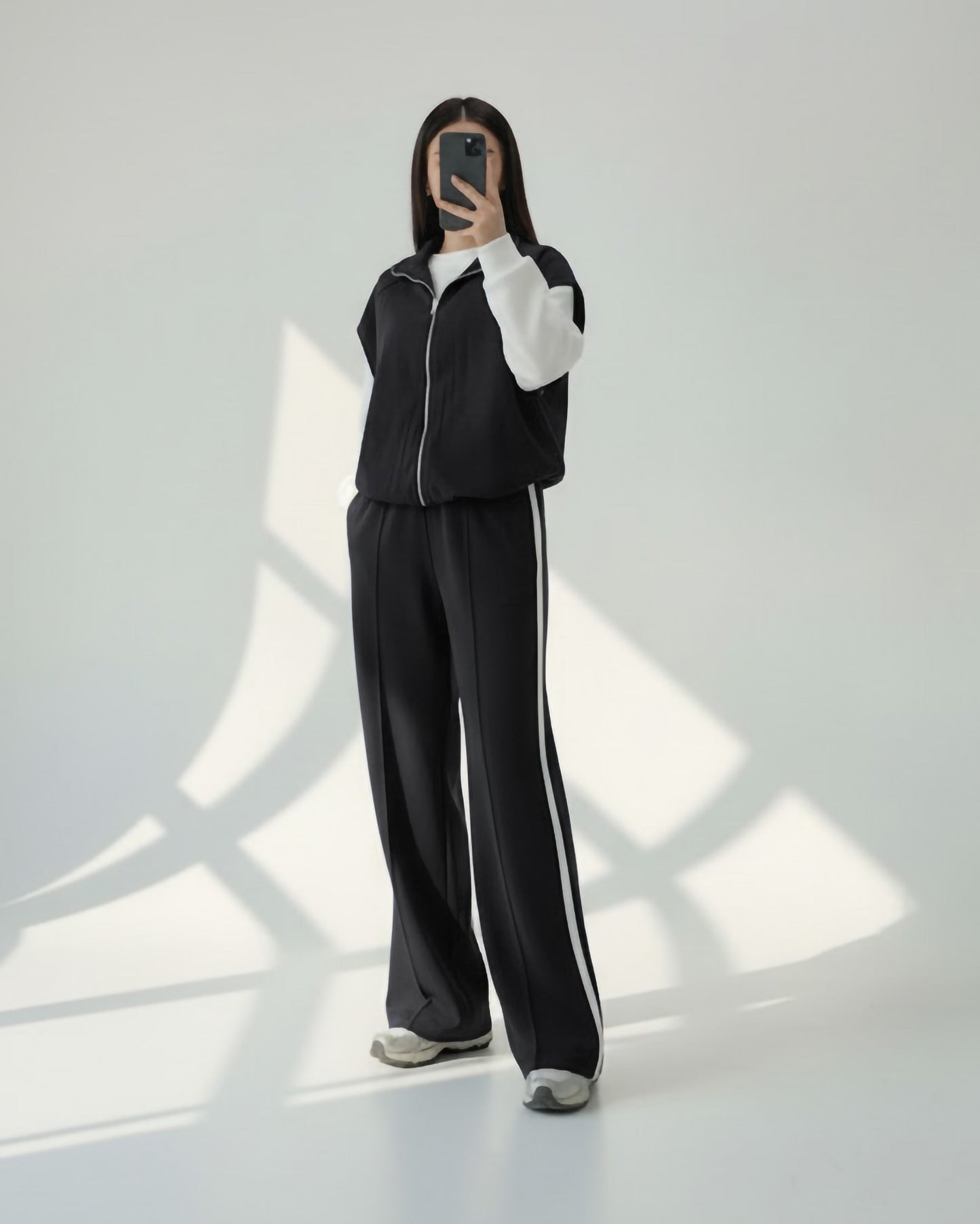 Contrast Zip Vest Set | Black - Eva Fashion - Online Clothing Store for Women