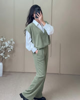 Ribbed Knit 3-Piece Set | Olive - Eva Fashion - Online Clothing Store for Women