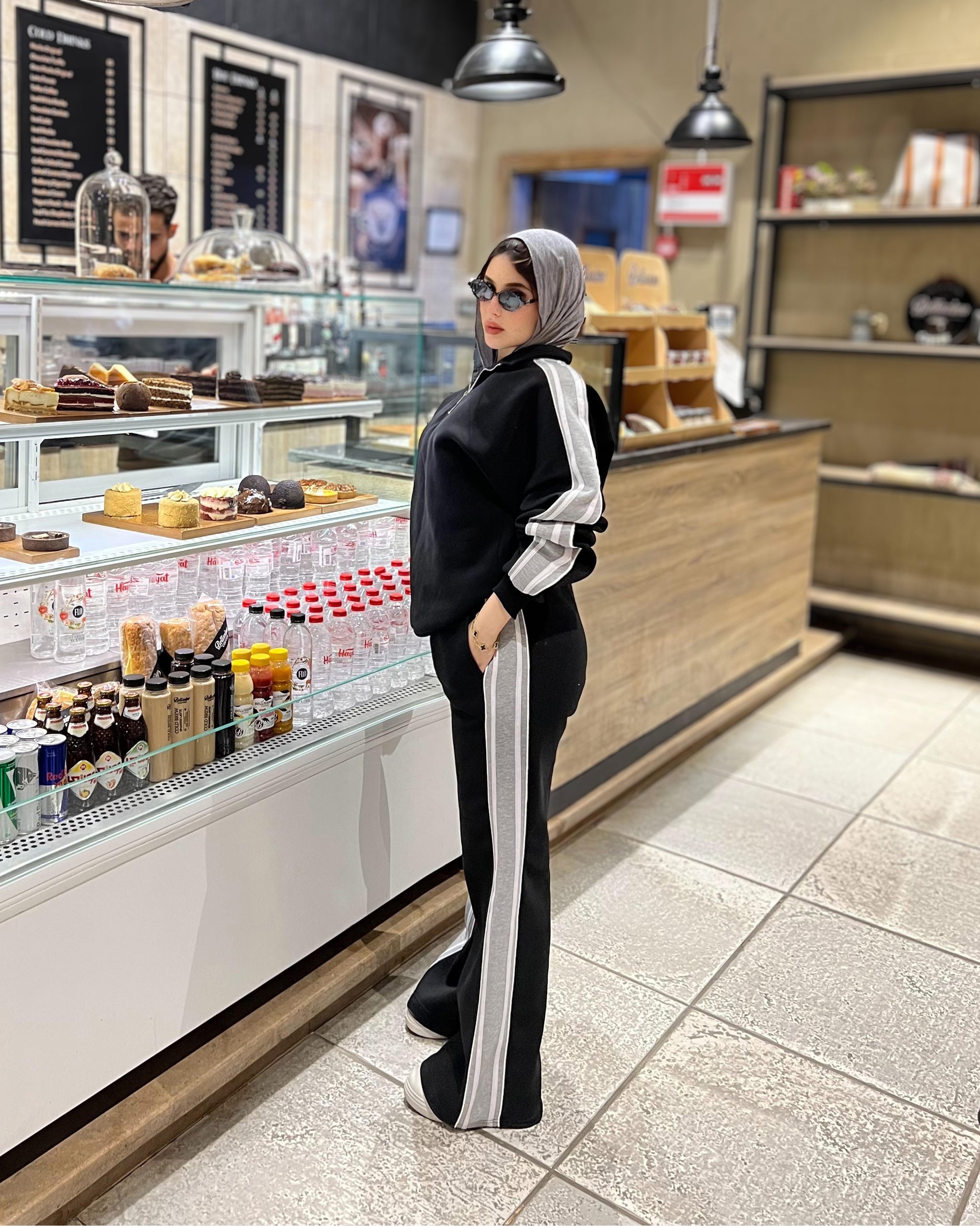 Contrast Stripe High Neck Tracksuit