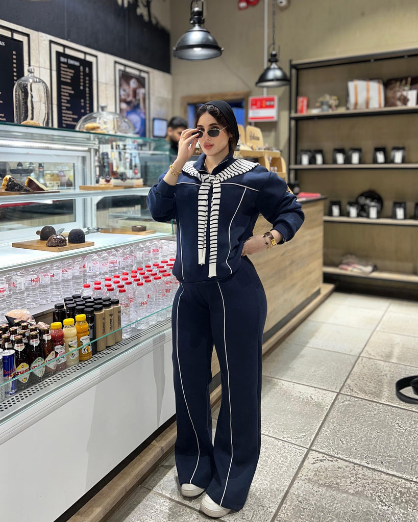 Contrast Stitch Half-Zip Tracksuit