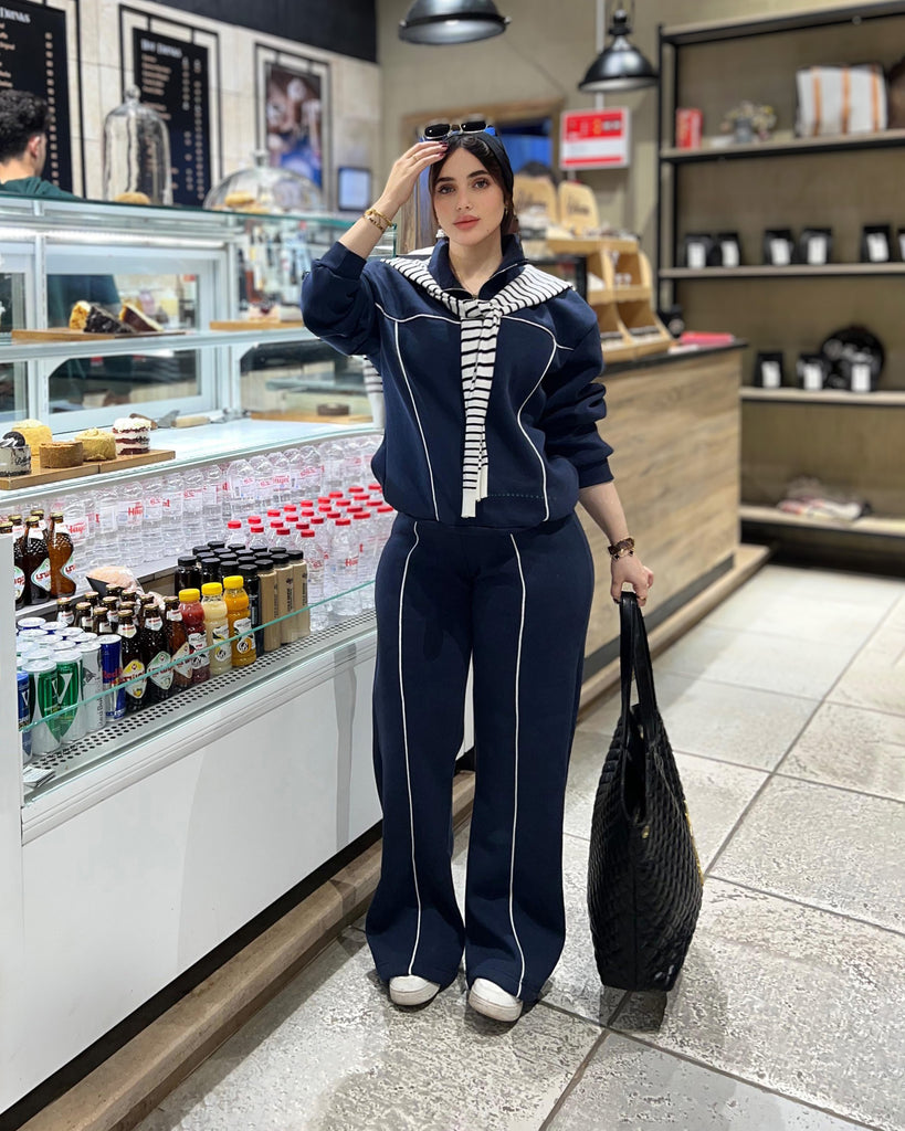 Contrast Stitch Half-Zip Tracksuit
