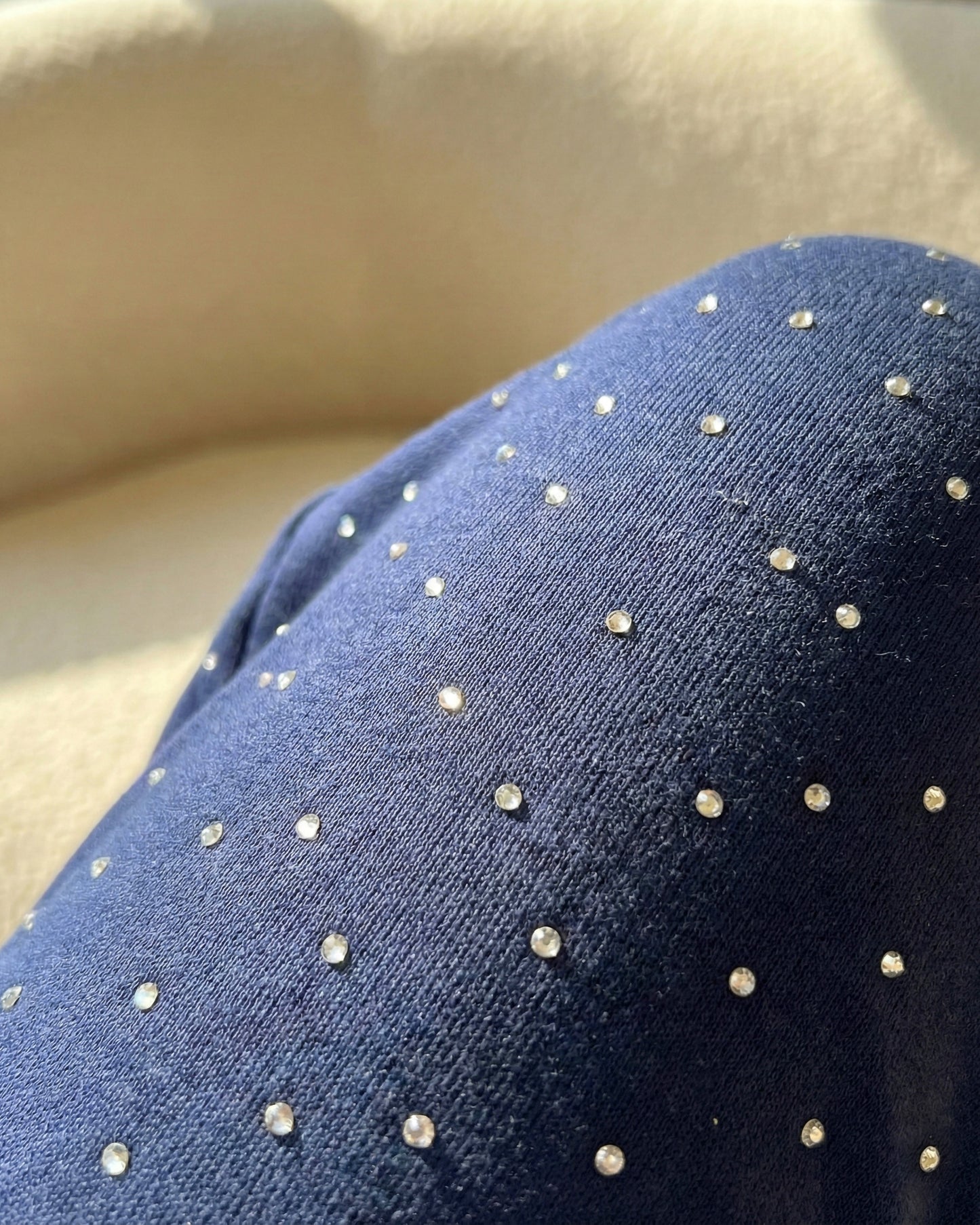 Rhinestone Zip-Up Tracksuit | Dark Blue - Eva Fashion - Online Clothing Store for Women