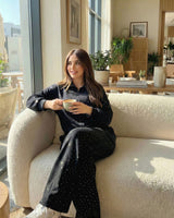 Rhinestone Zip-Up Tracksuit | Black - Eva Fashion - Online Clothing Store for Women