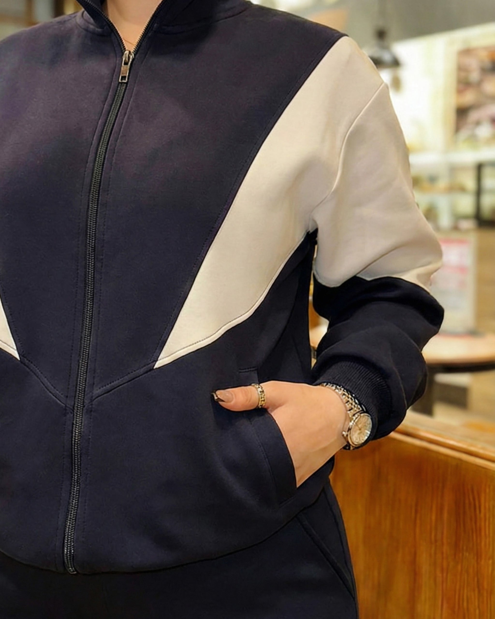 Contrast Panel Zip Tracksuit