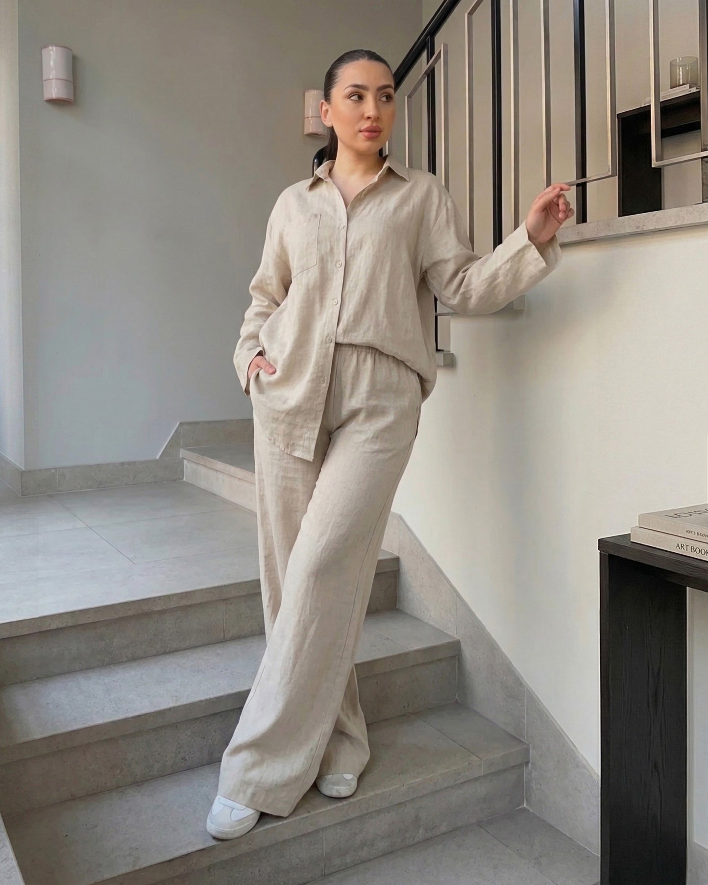 Relaxed Linen Set | Beige - Eva Fashion - Online Clothing Store for Women