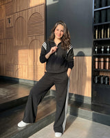 Arc Stripe Half-Zip Tracksuit | Black - Eva Fashion - Online Clothing Store for Women