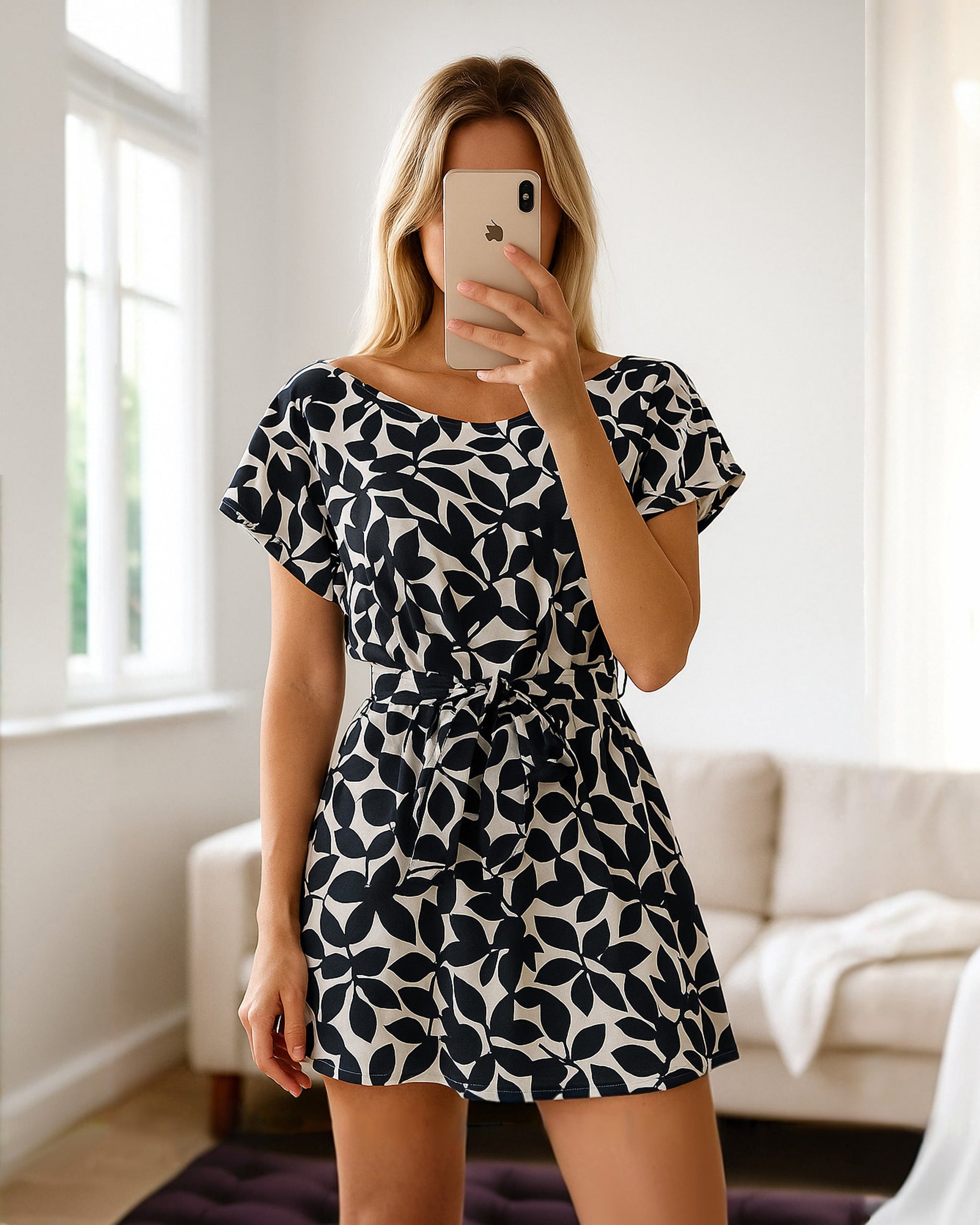 Leaf Print Lounge Dress - Eva Fashion - Online Clothing Store for Women