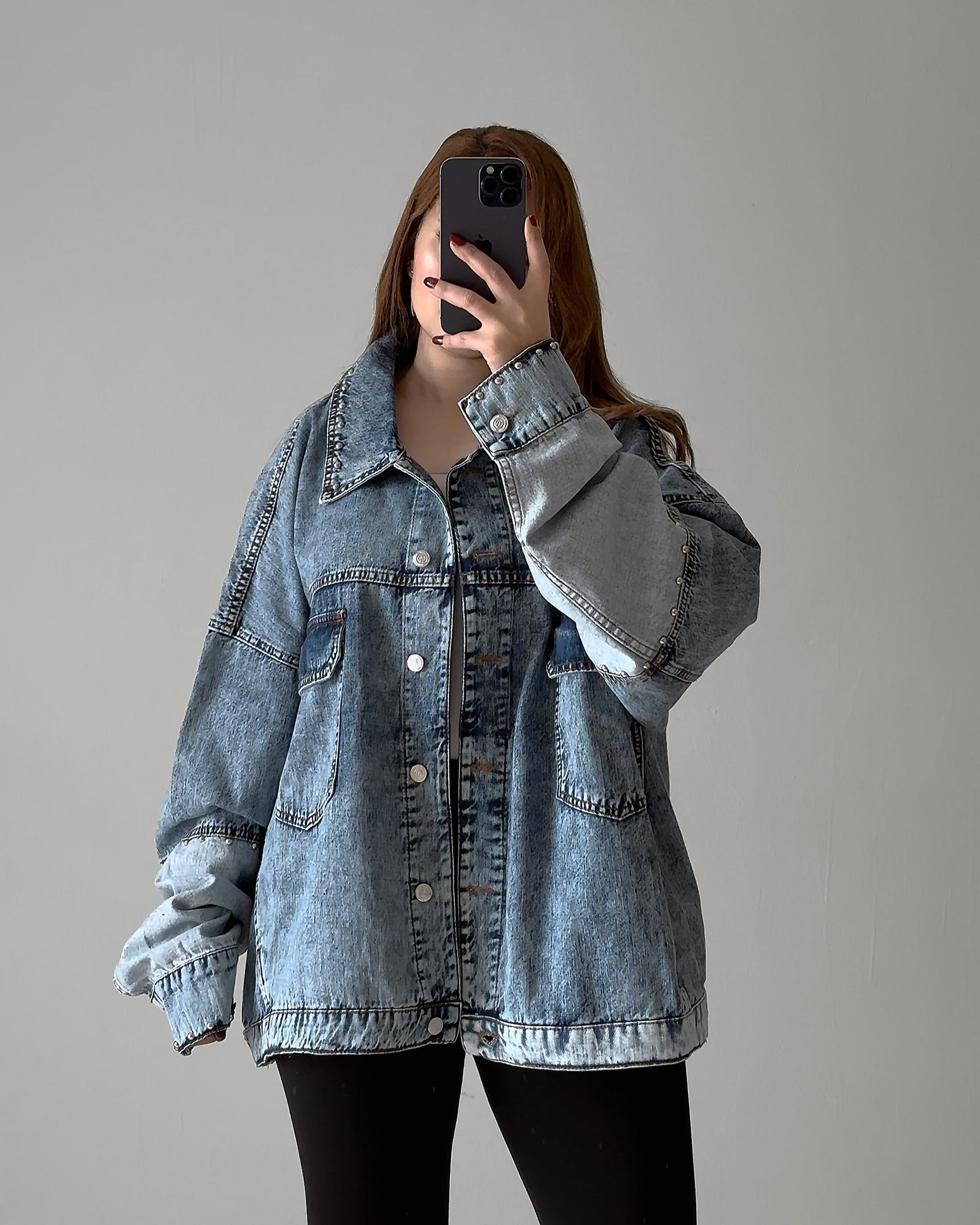 Two-Tone Demin Jacket | Light Wash - Eva Fashion - Online Clothing Store for Women