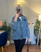 Relaxed Fit Denim Shirt Jacket | Light Wash - Eva Fashion - Online Clothing Store for Women