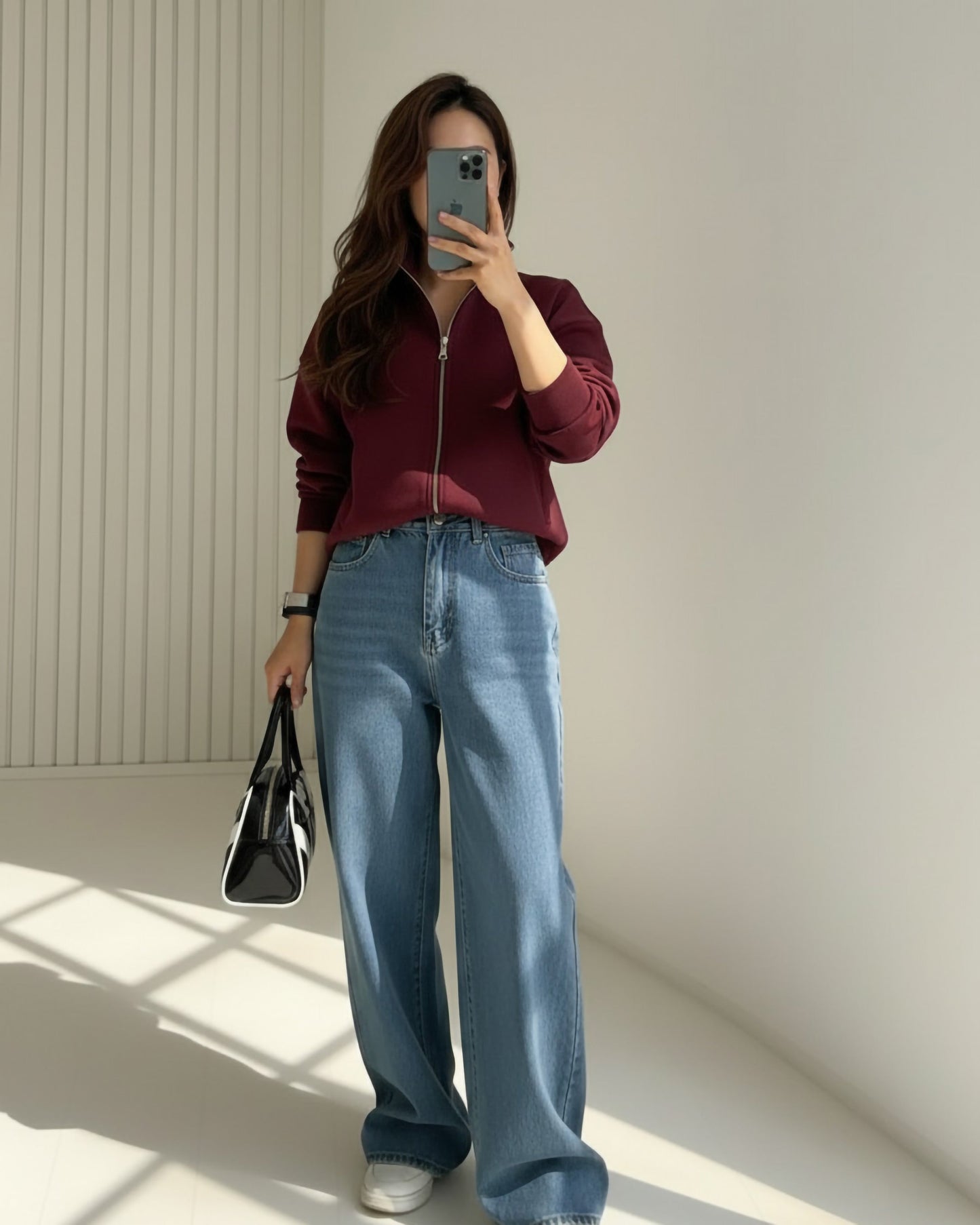 Essential Zip-Up Jacket | Burgundy - Eva Fashion - Online Clothing Store for Women