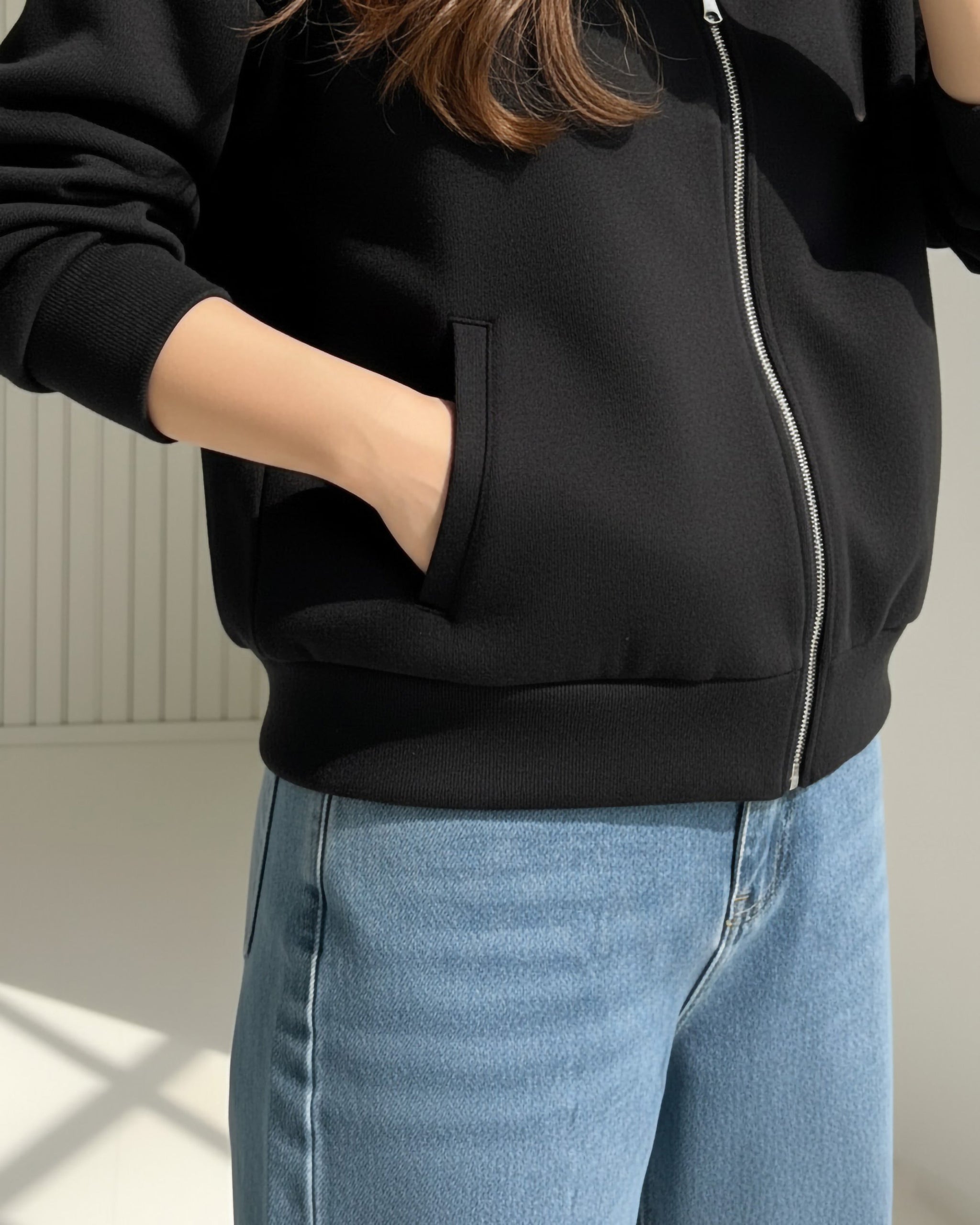 Essential Zip-Up Jacket | Black - Eva Fashion - Online Clothing Store for Women