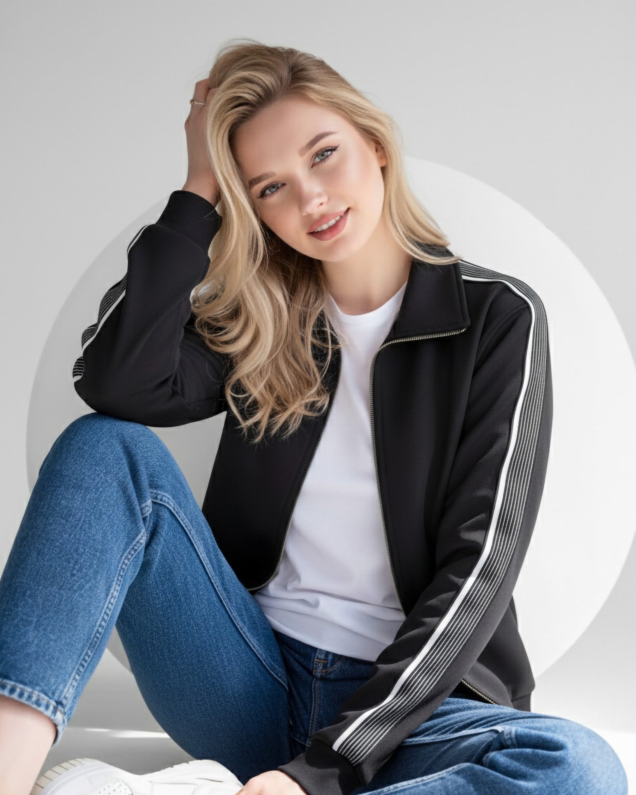 Sporty Stripe Zip Jacket