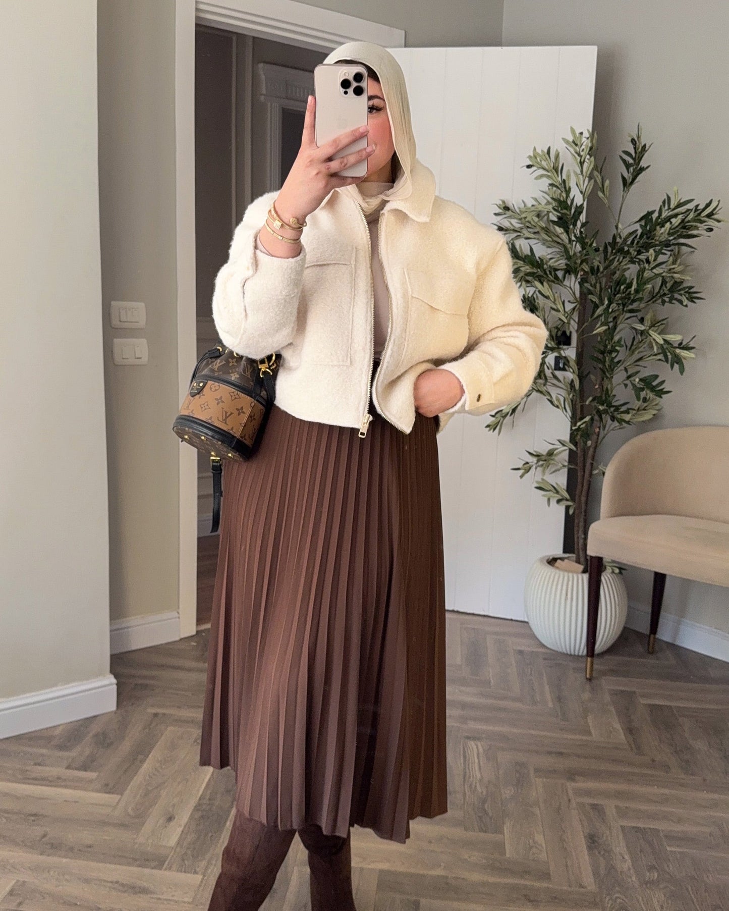 Teddy Zip-Up Jacket | Off-White - Eva Fashion - Online Clothing Store for Women