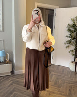 Teddy Zip-Up Jacket | Off-White - Eva Fashion - Online Clothing Store for Women