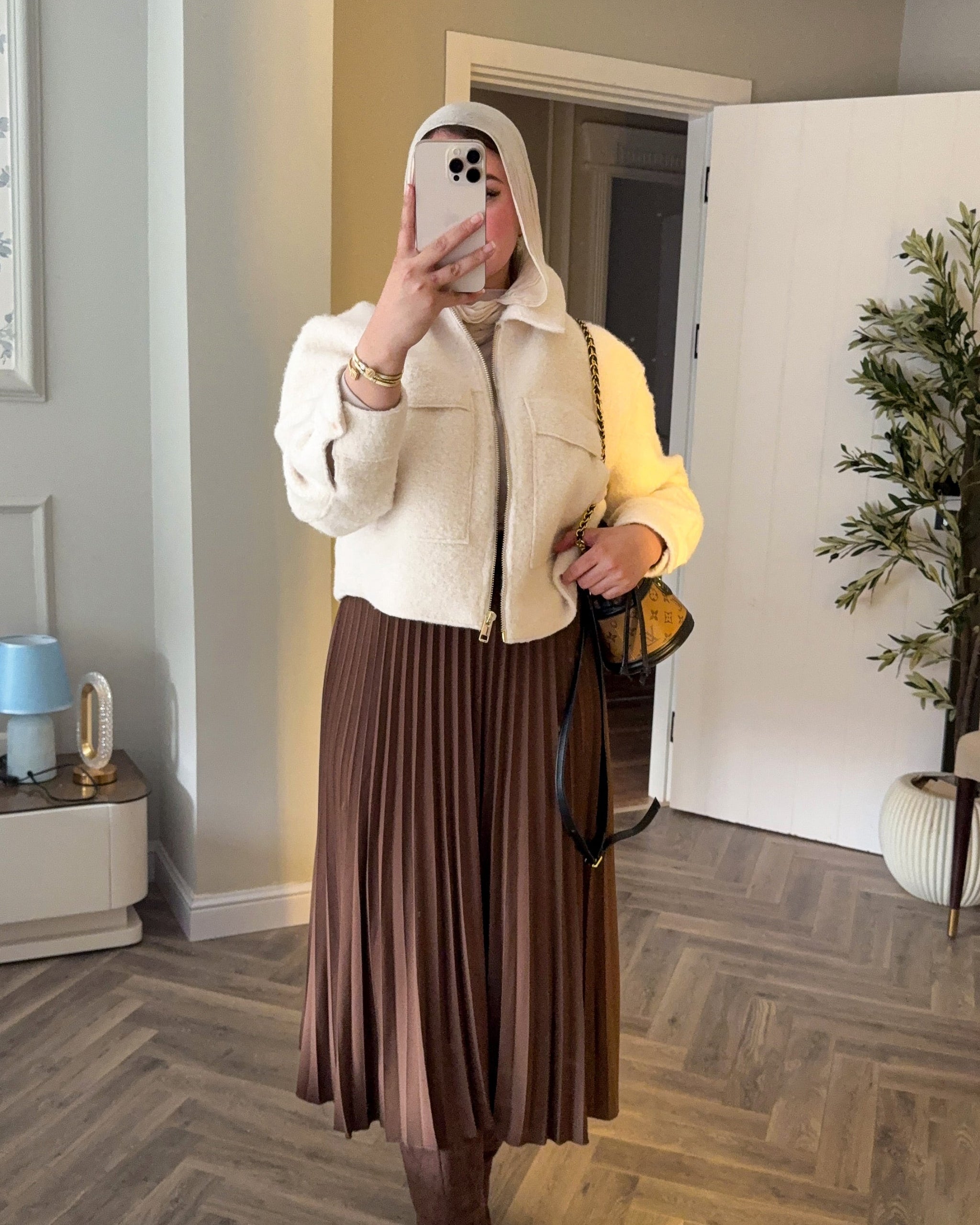 Teddy Zip-Up Jacket | Off-White - Eva Fashion - Online Clothing Store for Women