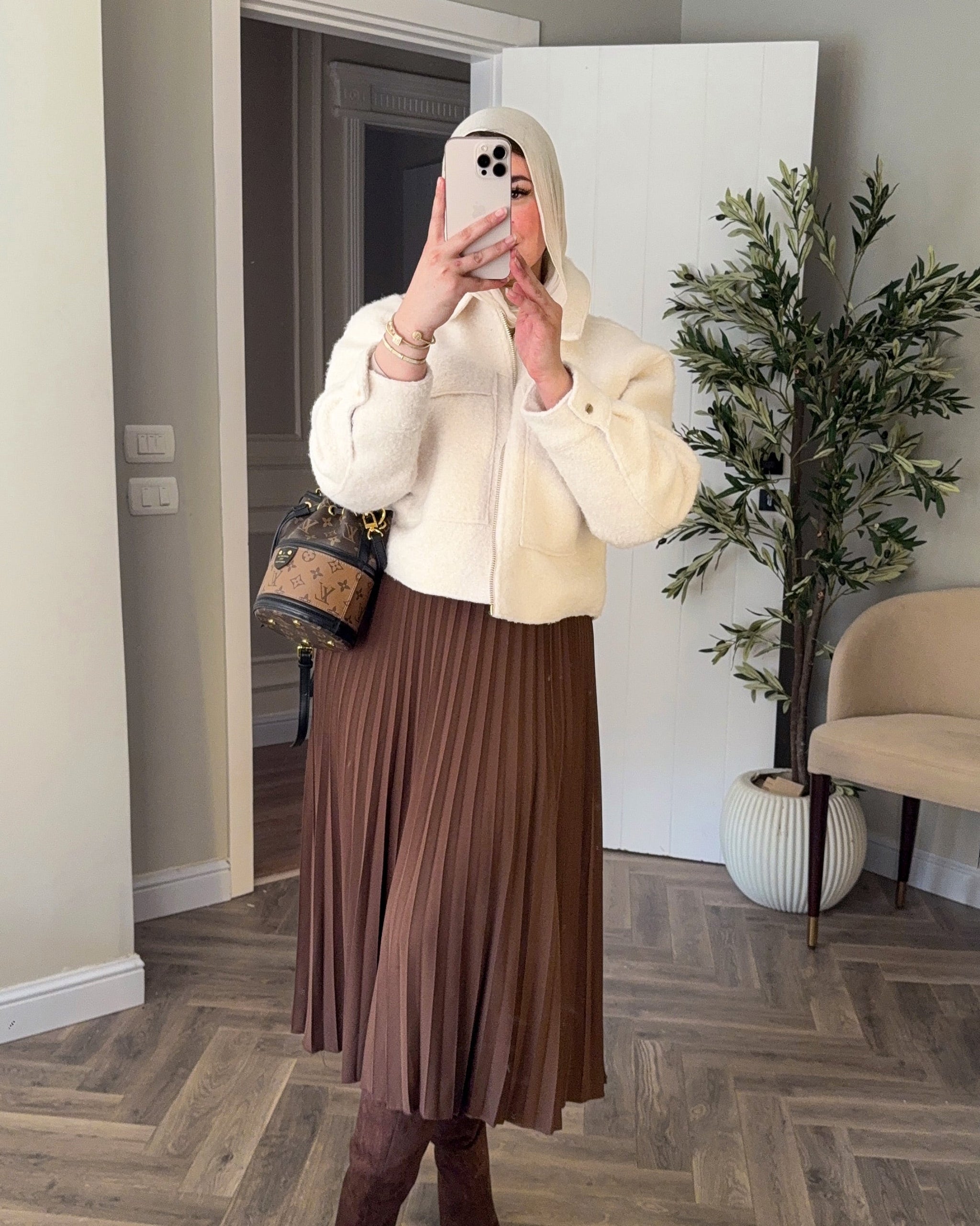 Teddy Zip-Up Jacket | Off-White - Eva Fashion - Online Clothing Store for Women