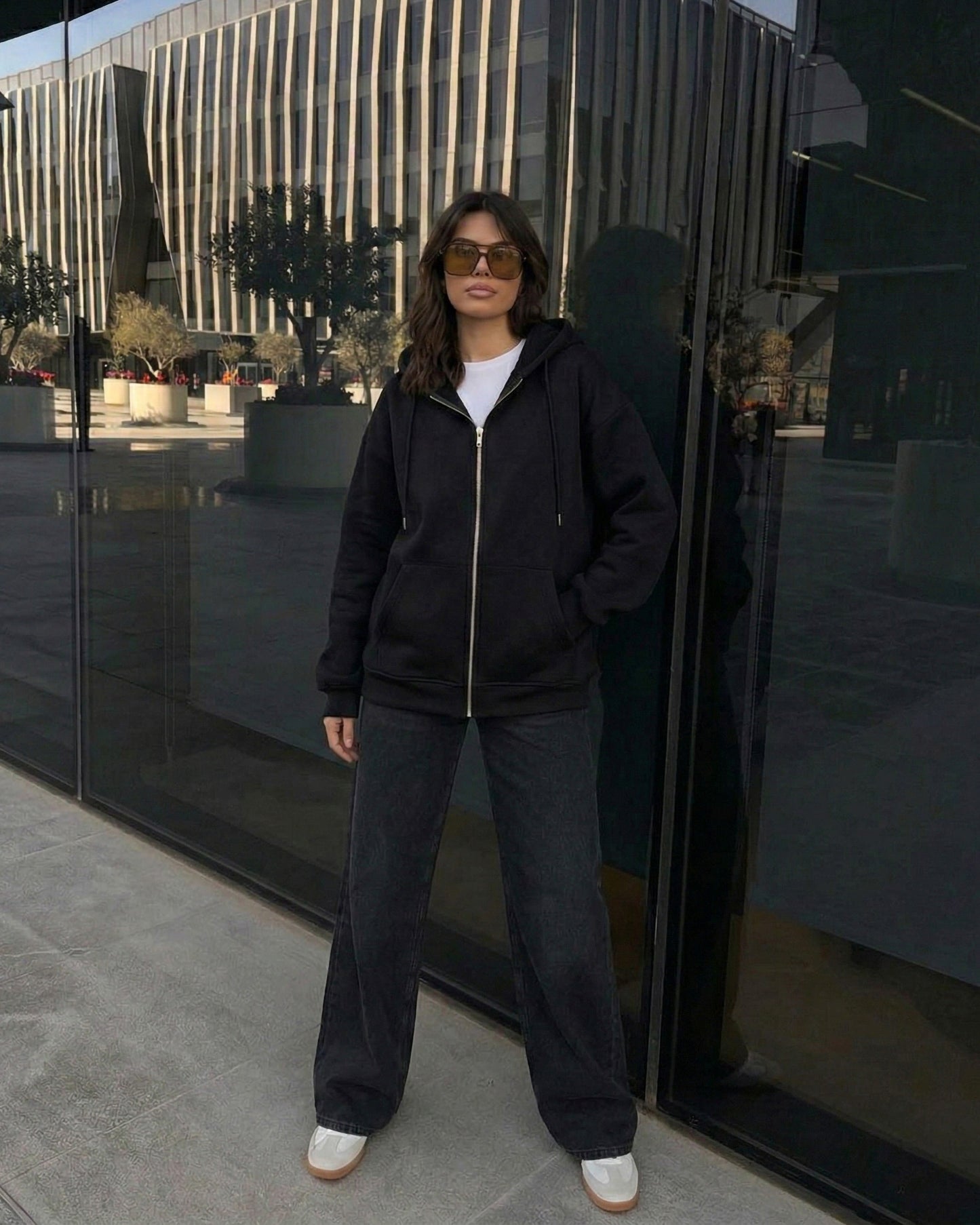 Essential Zip-Up Hoodie Jacket | Black - Eva Fashion - Online Clothing Store for Women