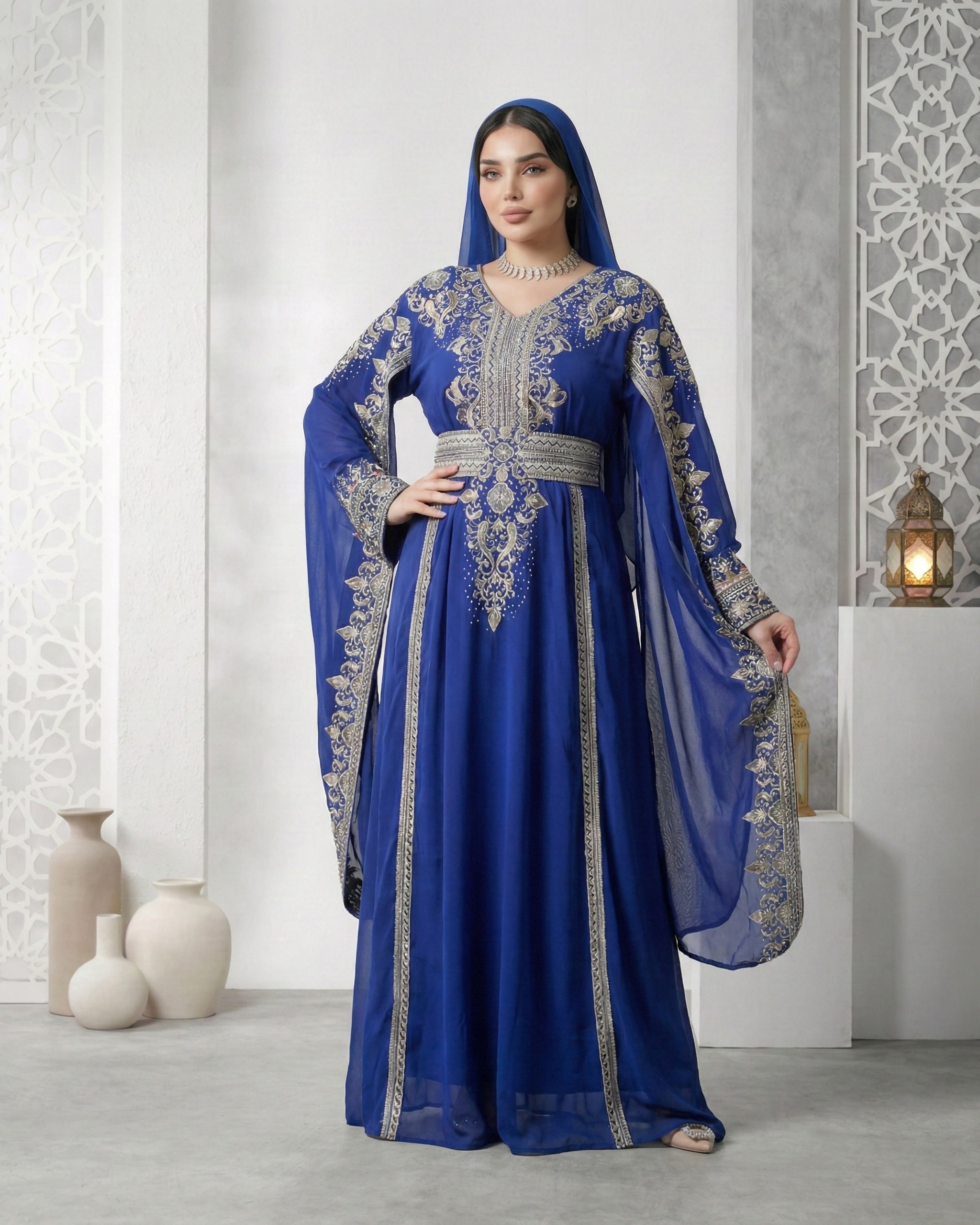 Majestic Royal Blue Kaftan