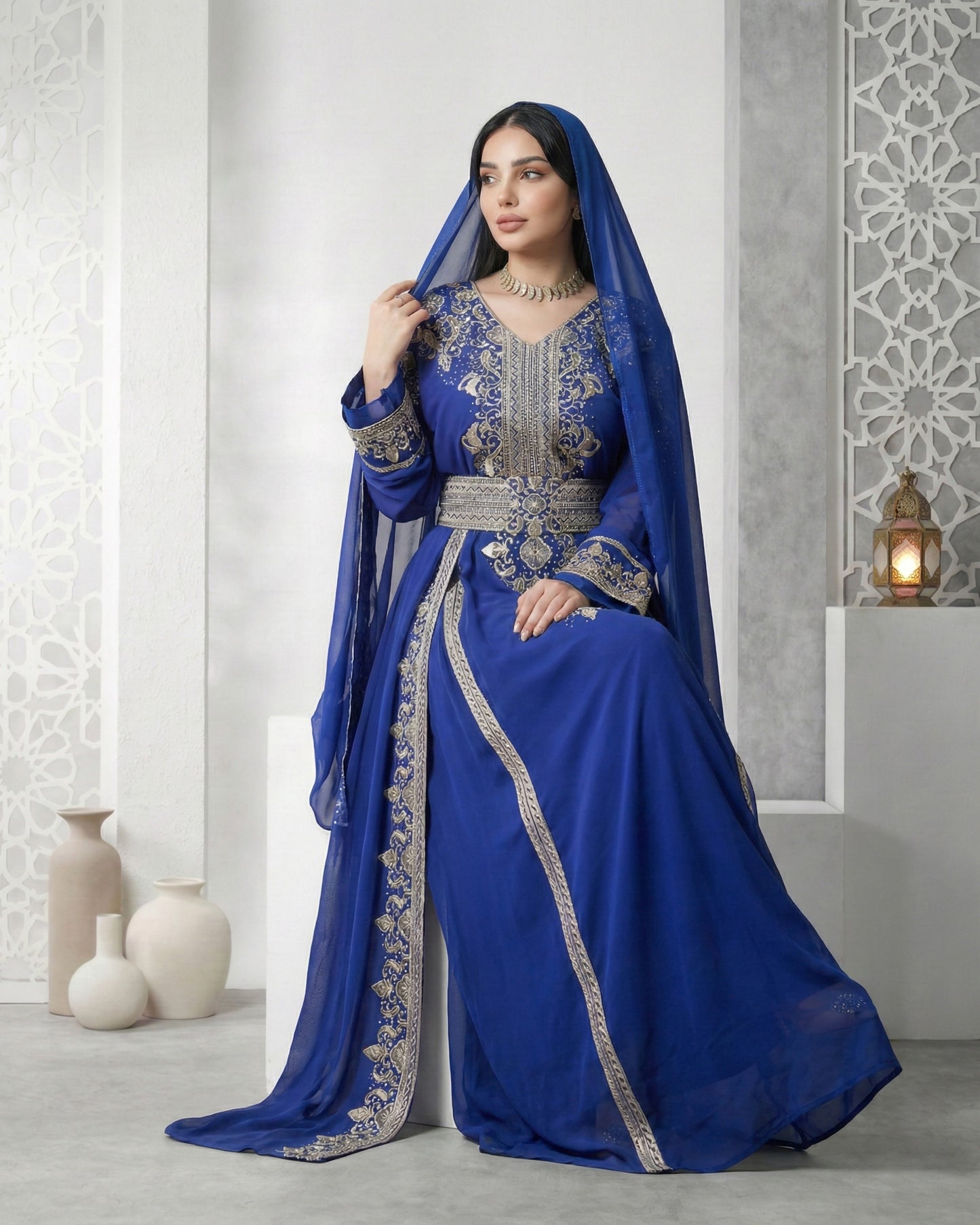 Majestic Royal Blue Kaftan