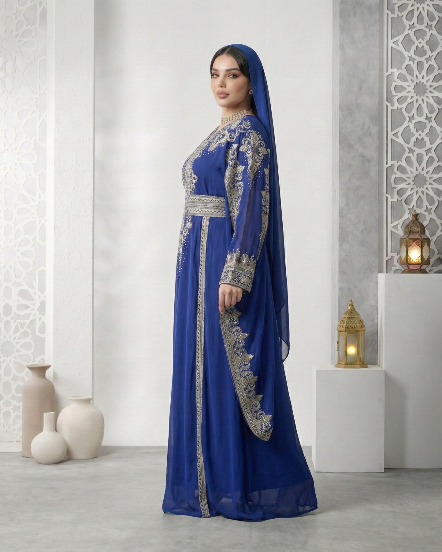 Majestic Royal Blue Kaftan
