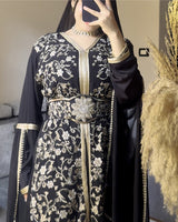 Golden Vine Embellished Kaftan | Black - Eva Fashion - Online Clothing Store for Women