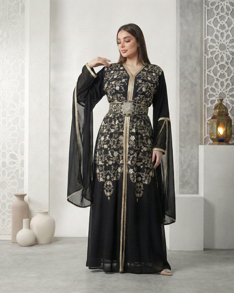 Golden Vine Embellished Kaftan