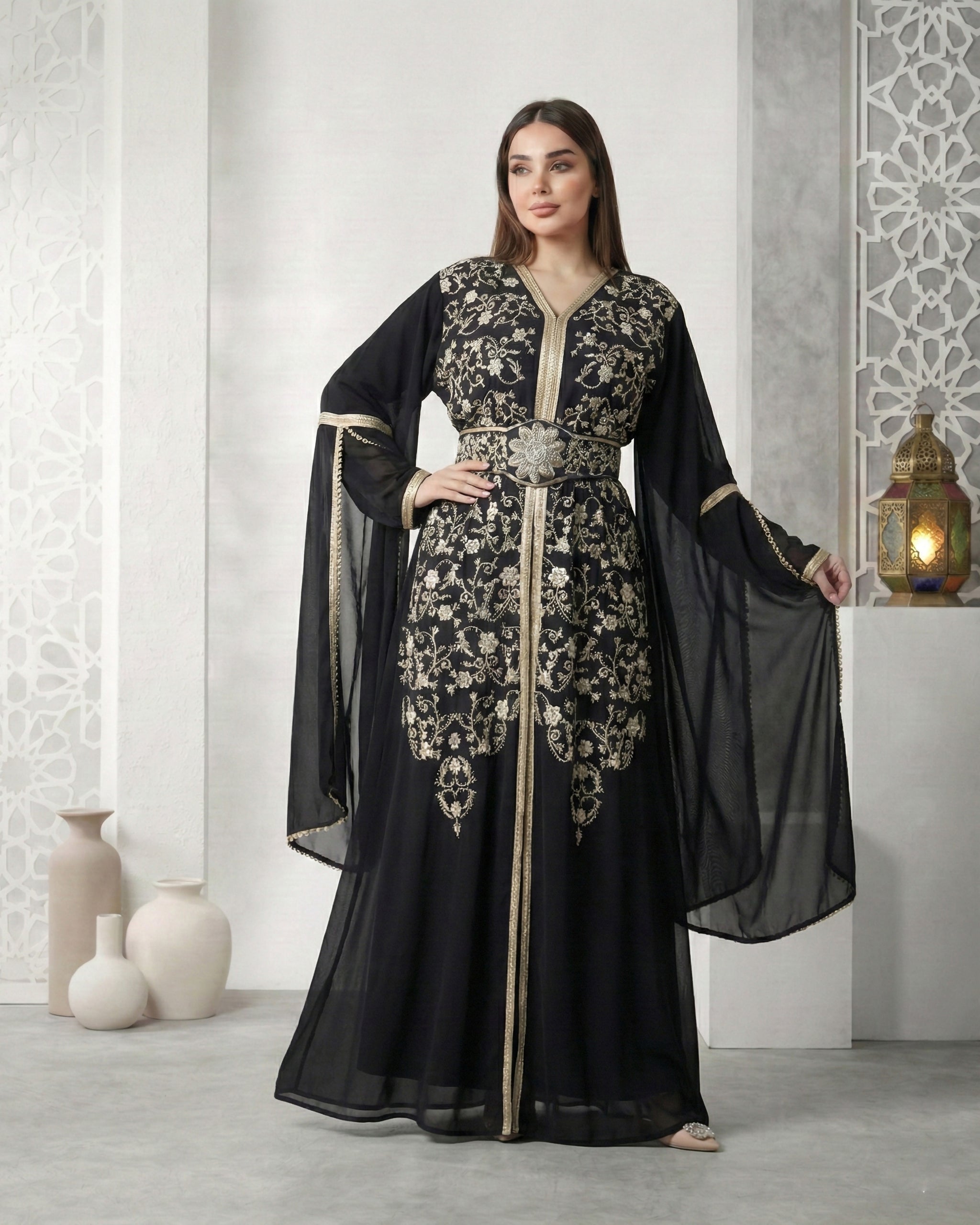 Golden Vine Embellished Kaftan