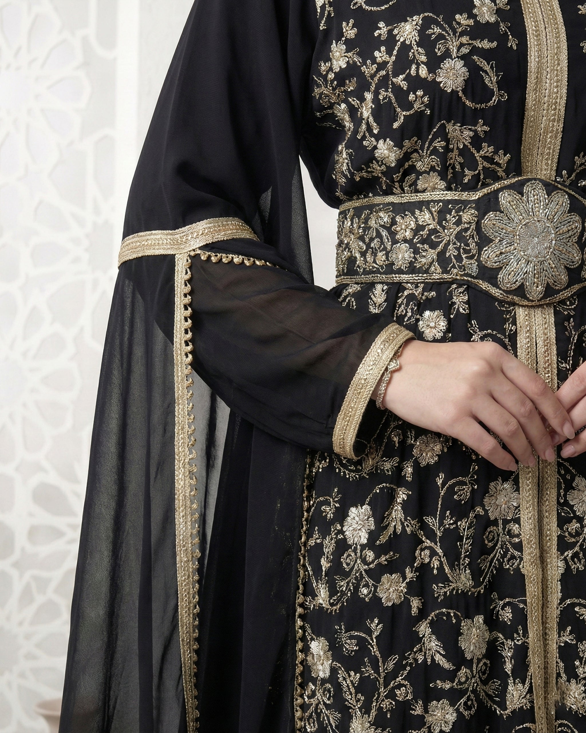 Golden Vine Embellished Kaftan