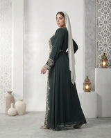 Emerald Elegance Embroidered Kaftan