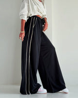 Ribbed Split-Hem Knit Pants | Black - Eva Fashion - Online Clothing Store for Women