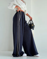 Ribbed Split-Hem Knit Pants | Dark Blue - Eva Fashion - Online Clothing Store for Women