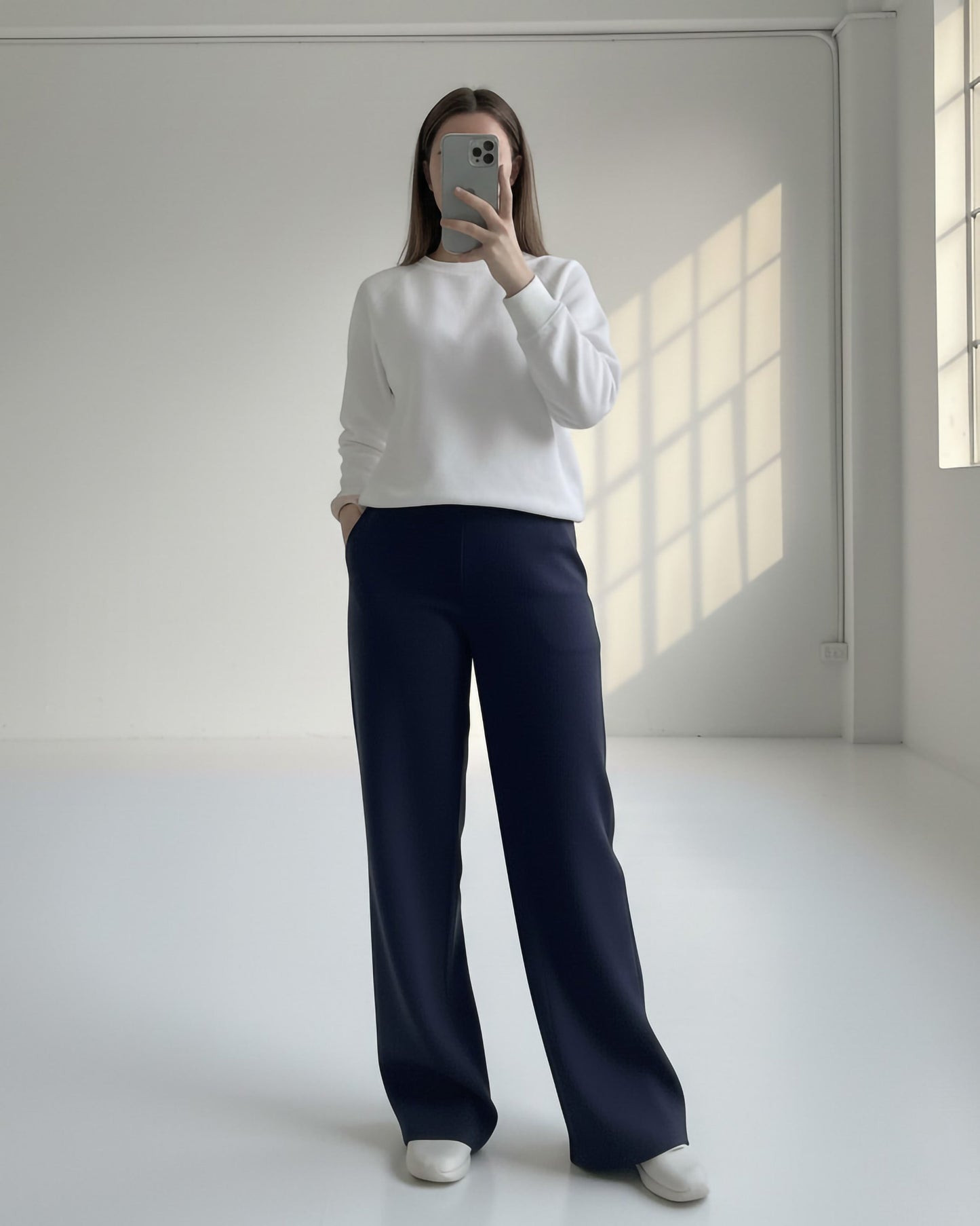 Minimal Wide Leg Pants | Dark Blue - Eva Fashion - Online Clothing Store for Women