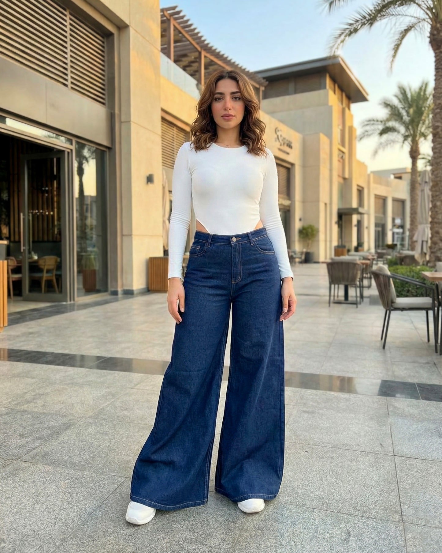 High-Waist Wide Leg Denim Pants - Eva Fashion - Online Clothing Store for Women