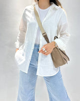 Breezy Linen Shirt | White - Eva Fashion - Online Clothing Store for Women