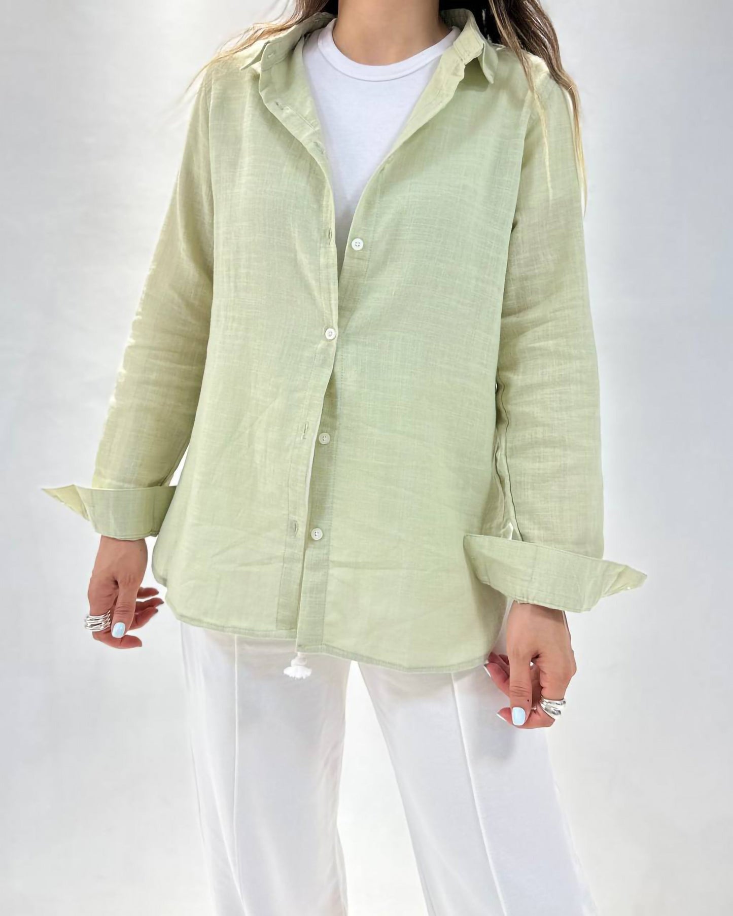 Breezy Linen Shirt | Mint - Eva Fashion - Online Clothing Store for Women
