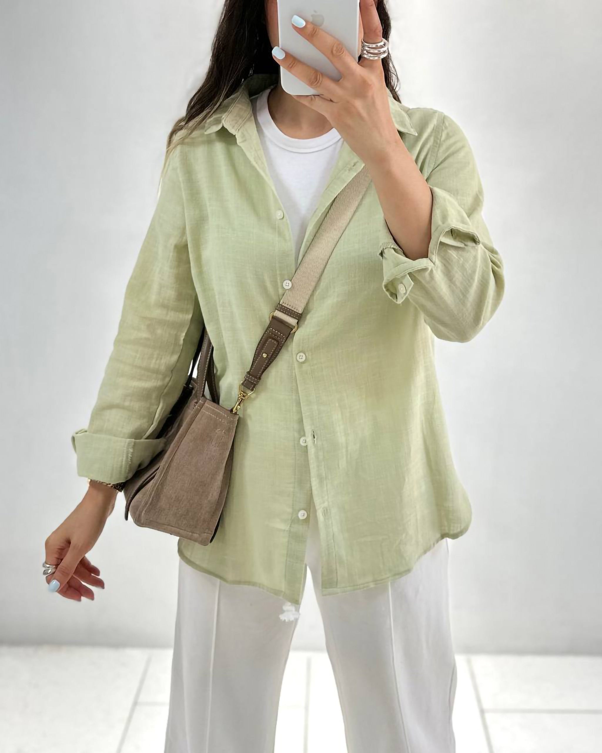Breezy Linen Shirt | Mint - Eva Fashion - Online Clothing Store for Women